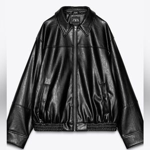 Zara black faux leather jacket